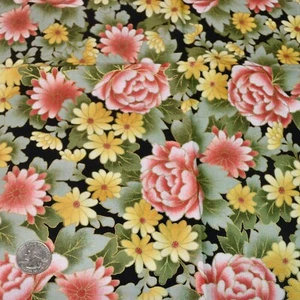 BLANK TEXTILES CO. 15" X 60" M4004 Cotton Fabric Metallic Floral - Picture 1 of 2