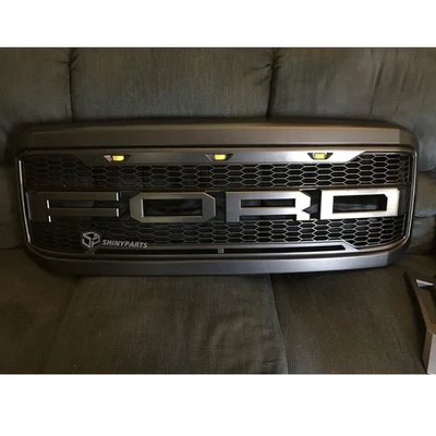 Grille For 1999-2004 Ford F250 F350 Super Duty Raptor Style Front Grill w/Letter - Image 1 of 4