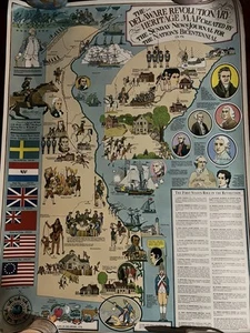 Deleware Revolutionary Heritage Map Poster The Sunday News Journal - Picture 1 of 7