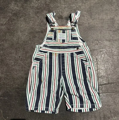 Vintage 90s Guess Striped Shortalls 3T Boys  - Image 1 of 4