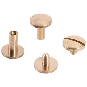 10x Arc en laiton bouton goujon vis clou vis dos cuir rivet ceinture B3D3 - Bild 1 von 12