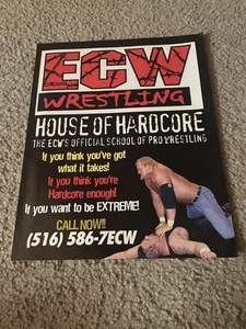 Vintage ECW HOUSE OF HARDCORE WRESTLING SCHOOL Poster Print Ad SID VICIOUS 1990s - Picture 1 of 1