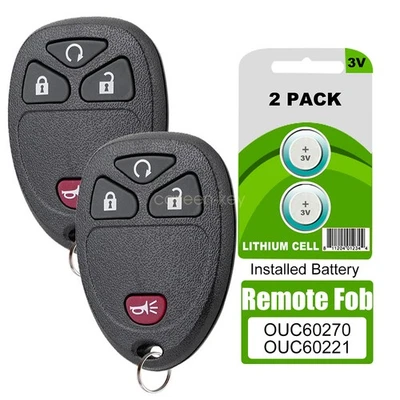 2 Para 2007 2008 2009 2010 2011 2012 2013 Chevrolet Avalanche Coche Mando a Distancia Llavero Foto 1 de 4