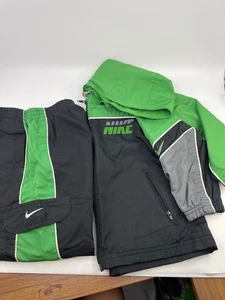 Nike VTG 90s Hooded Spell Out Swoosh Nylon Windbreaker Jacket Pant Toddler 3T - Picture 1 of 17