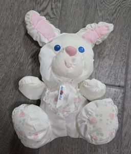 Fisher-Price Puffalump White Bunny Rabbit Baby Rattle Plush 1994 Vintage 10" VTG - Picture 1 of 7