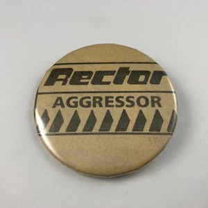 Vintage 1980's / RECTOR AGGRESSOR  / Skateboard Pads Button Pinback - Picture 1 of 2