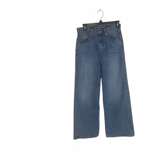 Old Navy Baggy Wide Leg Jeans Girls Sz 14 High Rise Adjustable Waist Light Wash - Picture 1 of 13