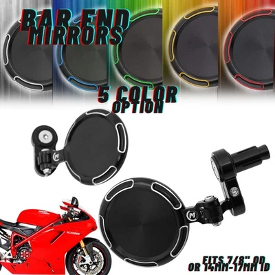 Espejos retrovisores de extremo de barra premium para Ducati Streetfighter, Scrambler, Multistrada - CNC Foto 1 de 4