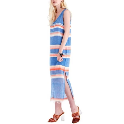 Lemlem Elsi Maxi peasant Striped Dress SZ L Blue Folk Boho NWT pink Long Artsy - Image 1 of 4