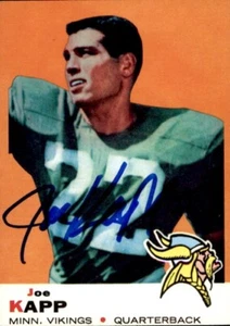Tarjeta de fútbol americano firmada Joe Kapp 1969 Topps #35 de los Minnesota Vikings California - Imagen 1 de 2