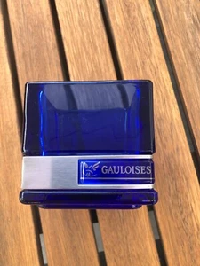 24 Stk Gauloises Zigaretten Tabak Windlicht Teelicht Glas Blau Emblem NEU - Bild 1 von 4
