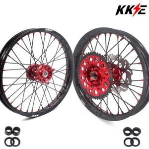 KKE 21/19'' Wheels Rims Fit Suzuki RMZ450 2018-2024 RMZ250 2019-2024 CNC Red Hub - Picture 1 of 11