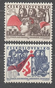 CZECHOSLOVAKIA 1964 **MNH SC#1253/54 pair, 20th an. of the Slovak Natl. Uprising - Picture 1 of 1