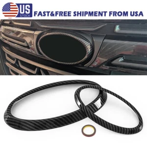 Car Front Rear Logo Emblem Badge Ring Decoration Carbon For Subaru Forester 2022 - Picture 1 of 10
