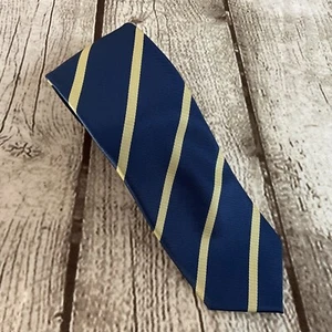 NWT Luther Pike Seattle Mens Tie Navy Gold Repp Diagonal Striped Classic Formal - Bild 1 von 5