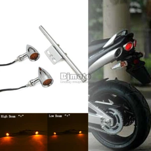 1 Set Bullet Turn Signal Brake Light with Bar Bracket For Harley Cafe Racer  - Bild 1 von 12