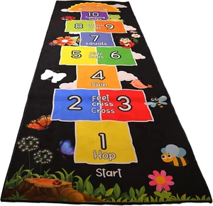 Hopscotch Rug - Kids Rug - Playroom Rug for Kids Room, Daycare, Nursery - Cute I - Picture 1 of 8