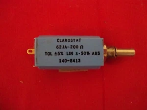 Clarostat  62JA200  10-Turn Wirewound Linear Potentiometer 200 Ohm Made in USA - Picture 1 of 4