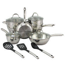 Oster Ridgewell 13 Piece Stainless Steel Belly Shape Cookware Set in Silver