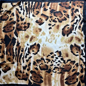 HS12 Vintage Leopard Seidentuch;groß;eckig;Adrienne Vittadini;88X89cm - Bild 1 von 10