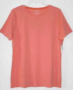 Talbots Tee 100% Pima Cotton Top Plus X Size 0X Crew Neck Short Sleeve Coral NEW - Picture 1 of 4