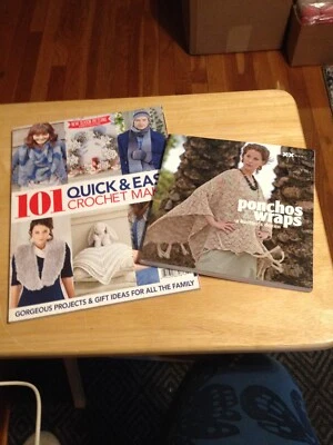 Set of 2 Crochet Pattern Books, Ponchos and Wraps, 101 Quick & Easy Crochet Make - Image 1 of 3
