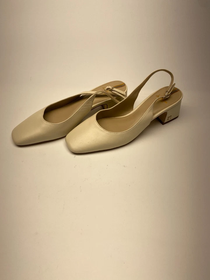 Sam Edelman 女式 Terra 现代象牙色露跟 6.5 码 — 第 1/4 张图片