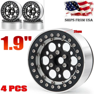 1.9'' CNC Beadlock Wheel Rims for 1/10 RC SCX10 RC4WD D90 TRX-4 CC01 90046 Car - Image 1 of 4