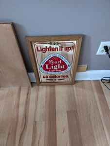 New Nos Vintage Pearl Light Beer Mirror Sign Texas Lonestar - Picture 1 of 10