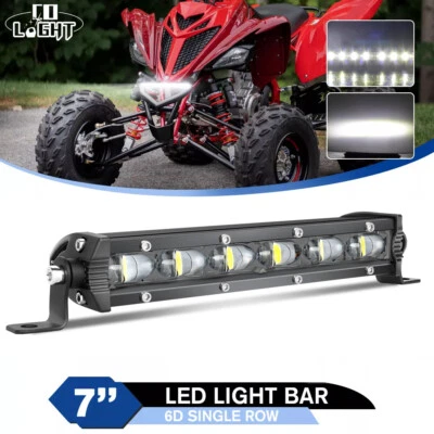 COLIGHT 7" LED Light Bar For Raptor 700 R 125 250 Arctic Cat 4x4 Can-Am UTV ATV - Image 1 of 4