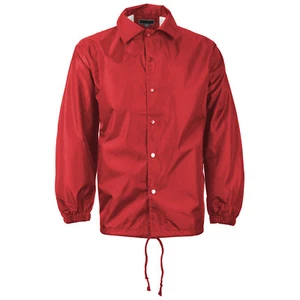 Men's Lightweight Water Resistant Button Up Windbreaker Coach Jacket - Picture 1 of 22