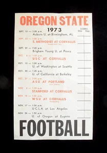 orig./unusual 1973 OREGON STATE BEAVERS *Football Schedule 15x10 Poster* - Picture 1 of 2