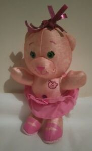 Pink Doodle Bear Soft Toy Animal Teddy Figure Keyring Key Clip Play Along Doll 