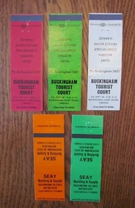 BUCKINGHAM, VIRGINIA: LOT OF 5 DIFFERENT MATCHBOOK MATCHCOVERS -F - Picture 1 of 1