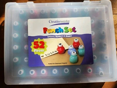 Creative Works 52 Piece Paper Punch Set. Letters, Numbers, Punctuation, Shapes.  - Image 1 of 4