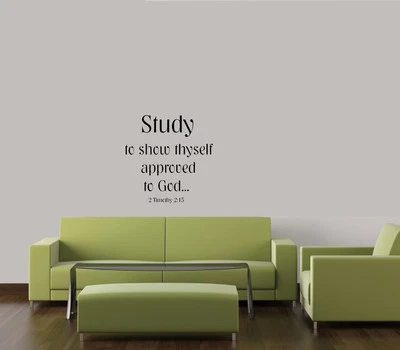 2 TIMOTHY 2:15 BIBLE SCRIPTURE WALL QUOTE DECAL VINYL WORDS RELIGIOUS HOME ART - Image 1 of 2
