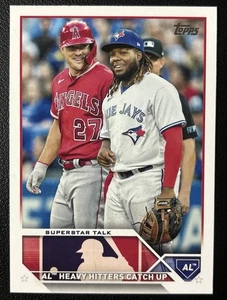 2023 Topps Baseball Card #396 Superstar Talk Mike Trout Vladimir Guerrero Jr. - Picture 1 of 2