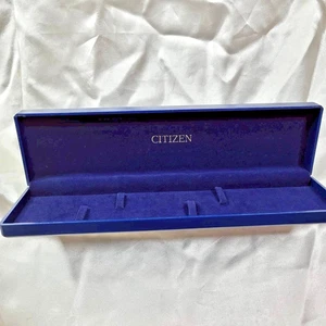 Vintage 1990 Citizen Watch Box Long Box Blue Used - Picture 1 of 11