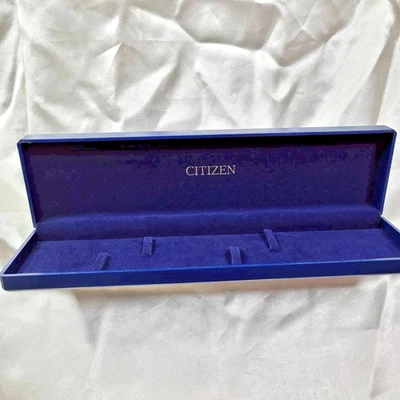 Vintage 1990 Citizen Watch Box Long Box Blue Used - Image 1 of 4