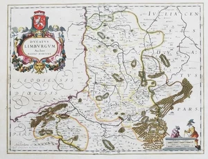 Limbourg Liege Maastricht Region wallonne Belgique carte map Karte Blaeu 1640 - Bild 1 von 1