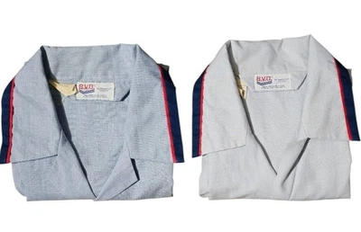 Lote de 2 tops de pijama vintage BVD para hombre tonos azules medianos prensa permanente EE. UU. Foto 1 de 4