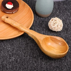 Solid Wood Spoon Bamboo Kitchen Utensils Simulated Section Wooden Porridge - Picture 1 of 11