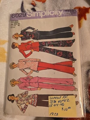 1973 Simplicity #6029 Miss Size 40-42 Busto 44-46" Top, Blusa/Camisa e Calça - Imagem 1 de 2