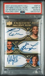 2007-08 UD Exquisite Draft Pick Reservations Westbrook Love Gallinari PSA/DNA 8 - Picture 1 of 3