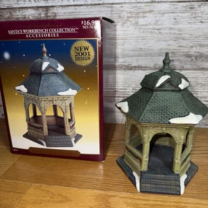 2001 Santa's Workbench Christmas Village Porcelain Park Gazebo 565-7630 W/Box - Picture 1 of 9