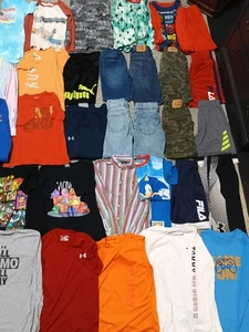 Huge Boys Under Armour Polo Levi Clothing Lot M 10-12 EUC T-Shirts Shorts Pants - Picture 1 of 11