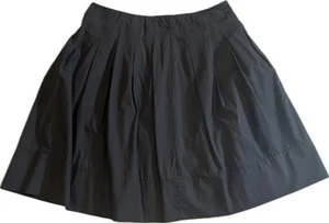 SAKS FIFTH AVENUE Black A line Flare Midi Skirt Circle - 100% Cotton Size 8 - Picture 1 of 10