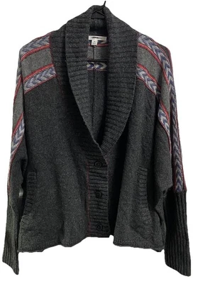 Aztec Levi's? Женский кардиган серый и красный шерсти/полиамида свитер Sz.M новый без ЯРЛЫКОВ - Изображение 1 из 4