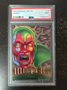 1995 Marvel Metal Silver Flasher #15 Vision PSA 9 - Picture 1 of 2