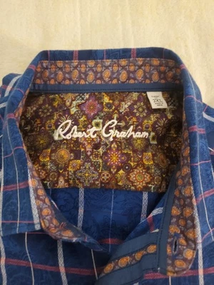 Robert Graham Long Sleeve Button Up Shirt Men’s 2XL Blue Paisley Print Flip Cuff - Image 1 of 4